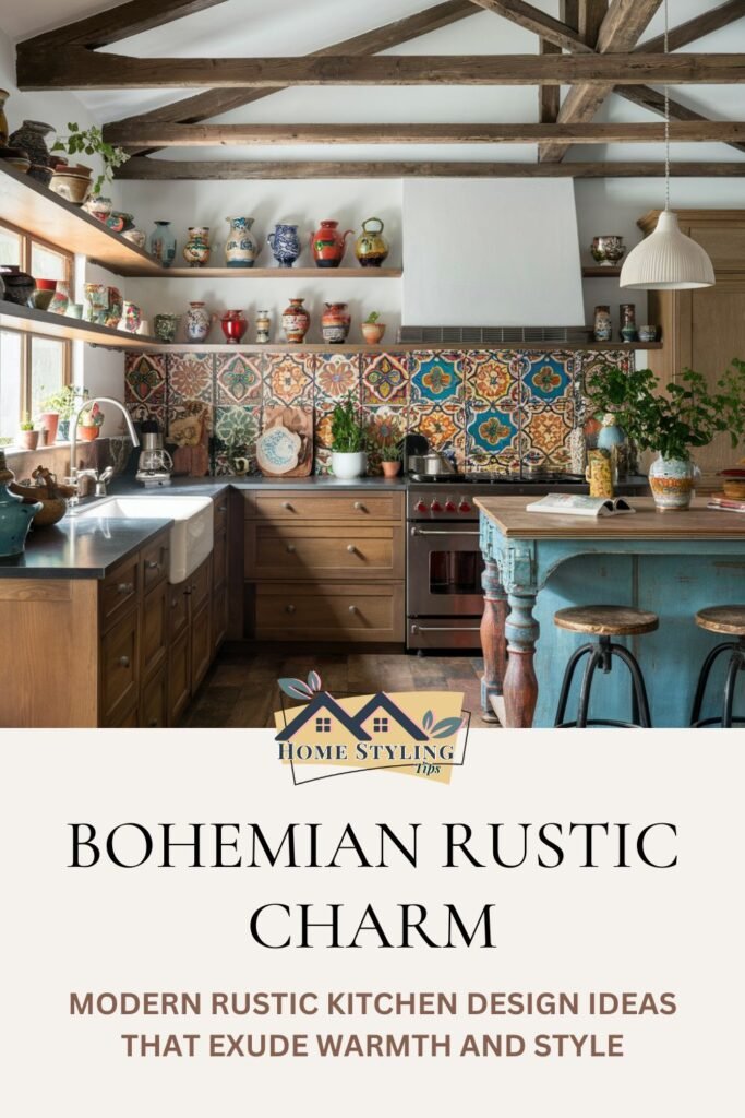 Bohemian Rustic Charm- Modern Rustic Kitchen Design Ideas That Exude Warmth and Style