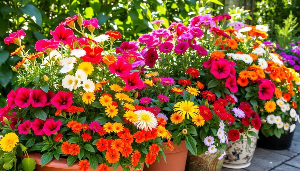 Colorful container plants