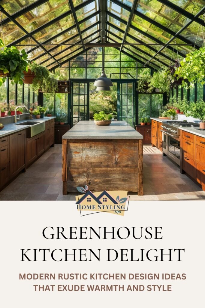 Greenhouse Kitchen Delight- Modern Rustic Kitchen Design Ideas That Exude Warmth and Style