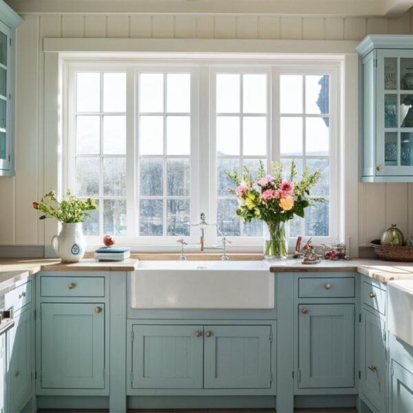 How to Style a Coastal Kitchen with Light Blue Accents for Spring Feature image