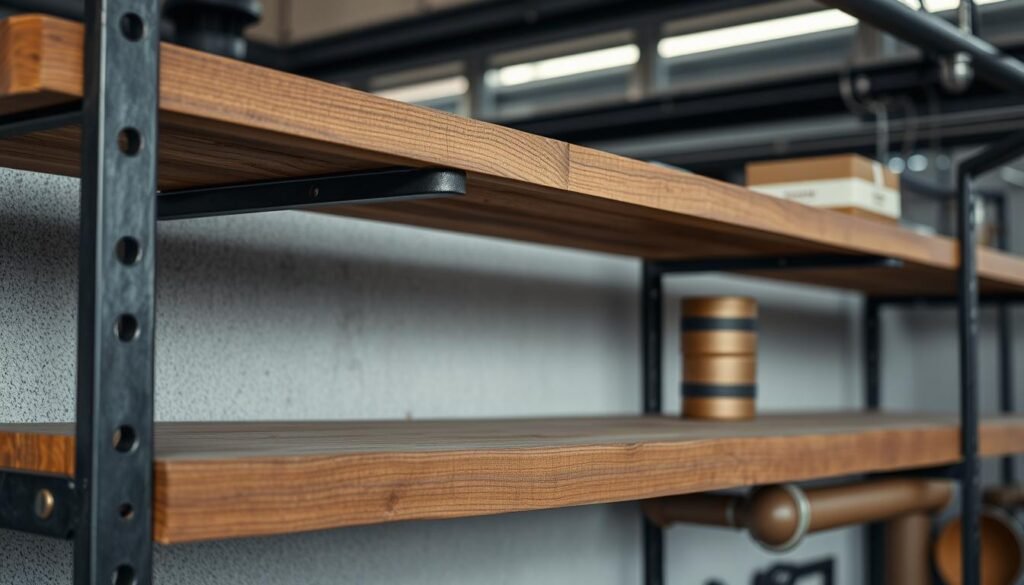 Industrial open shelving materials