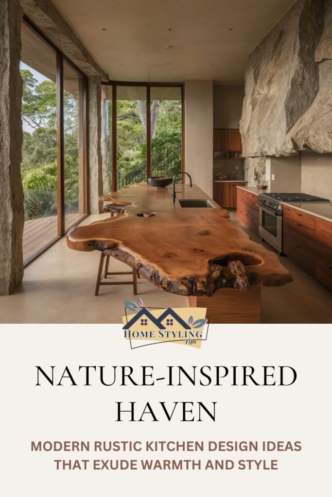 Nature-Inspired Haven- Modern Rustic Kitchen Design Ideas That Exude Warmth and Style