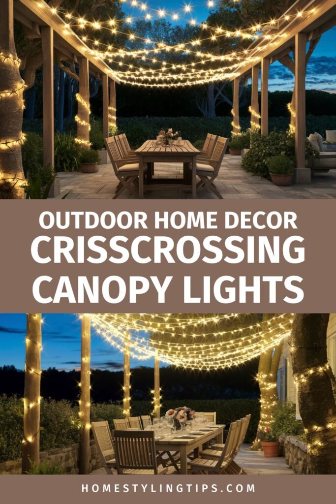 Outdoor Home Decor String Lights-Crisscrossing Canopy Lights