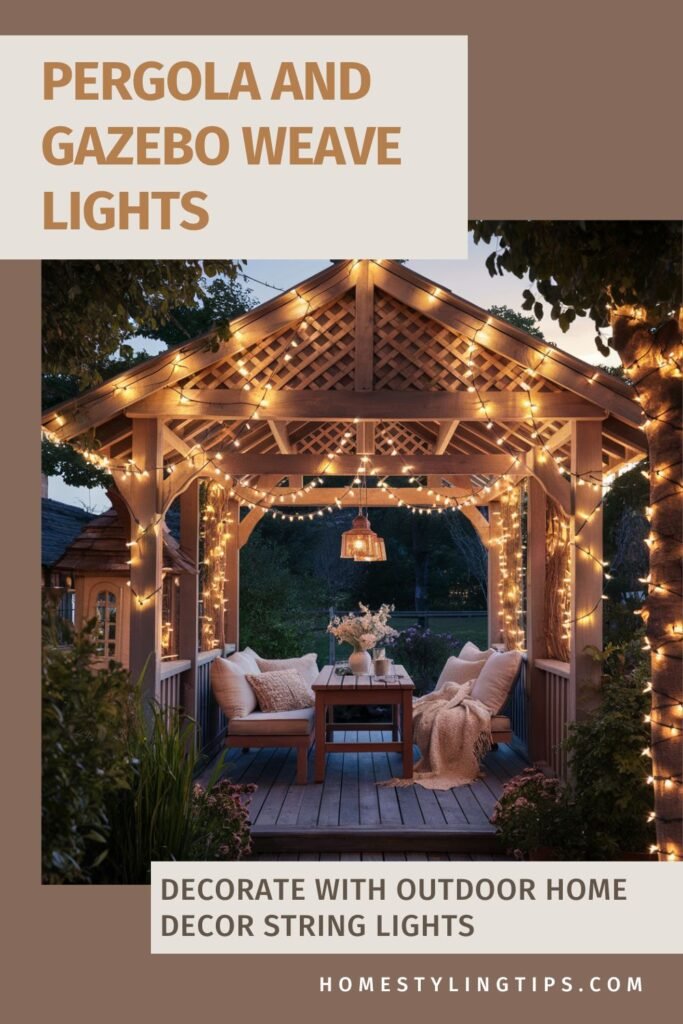 Decorate with Outdoor Home Decor String Lights - Pergola and Gazebo Weave Lights