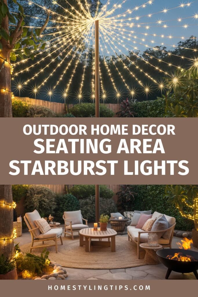 Decorate with Outdoor Home Decor String Lights - Seating Area Starburst Lights