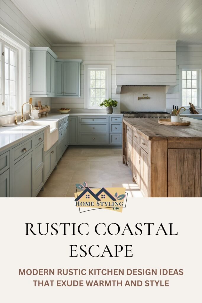 Rustic Coastal Escape- Modern Rustic Kitchen Design Ideas That Exude Warmth and Style