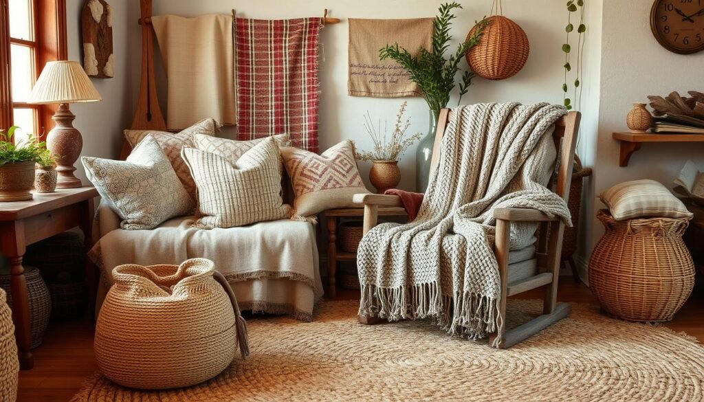 Rustic Living Room Textiles