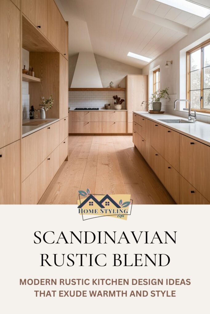 Scandinavian Rustic Blend- Modern Rustic Kitchen Design Ideas That Exude Warmth and Style