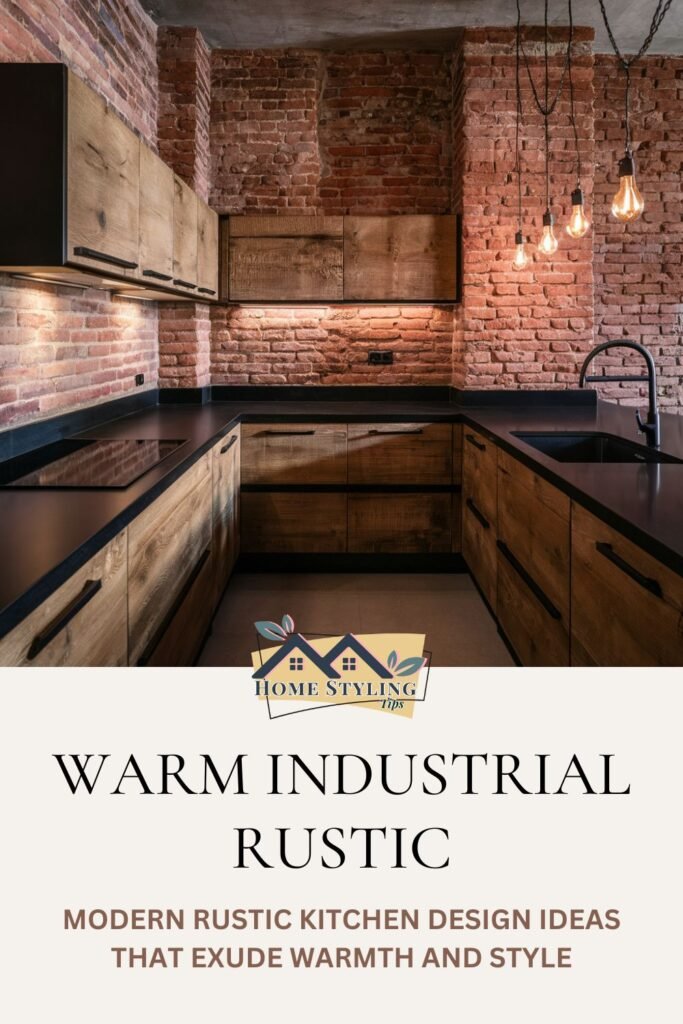 Warm Industrial Rustic- Modern Rustic Kitchen Design Ideas That Exude Warmth and Style