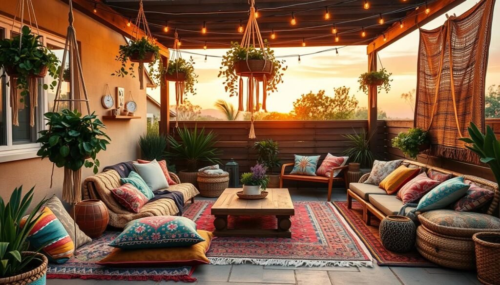 boho patio decor