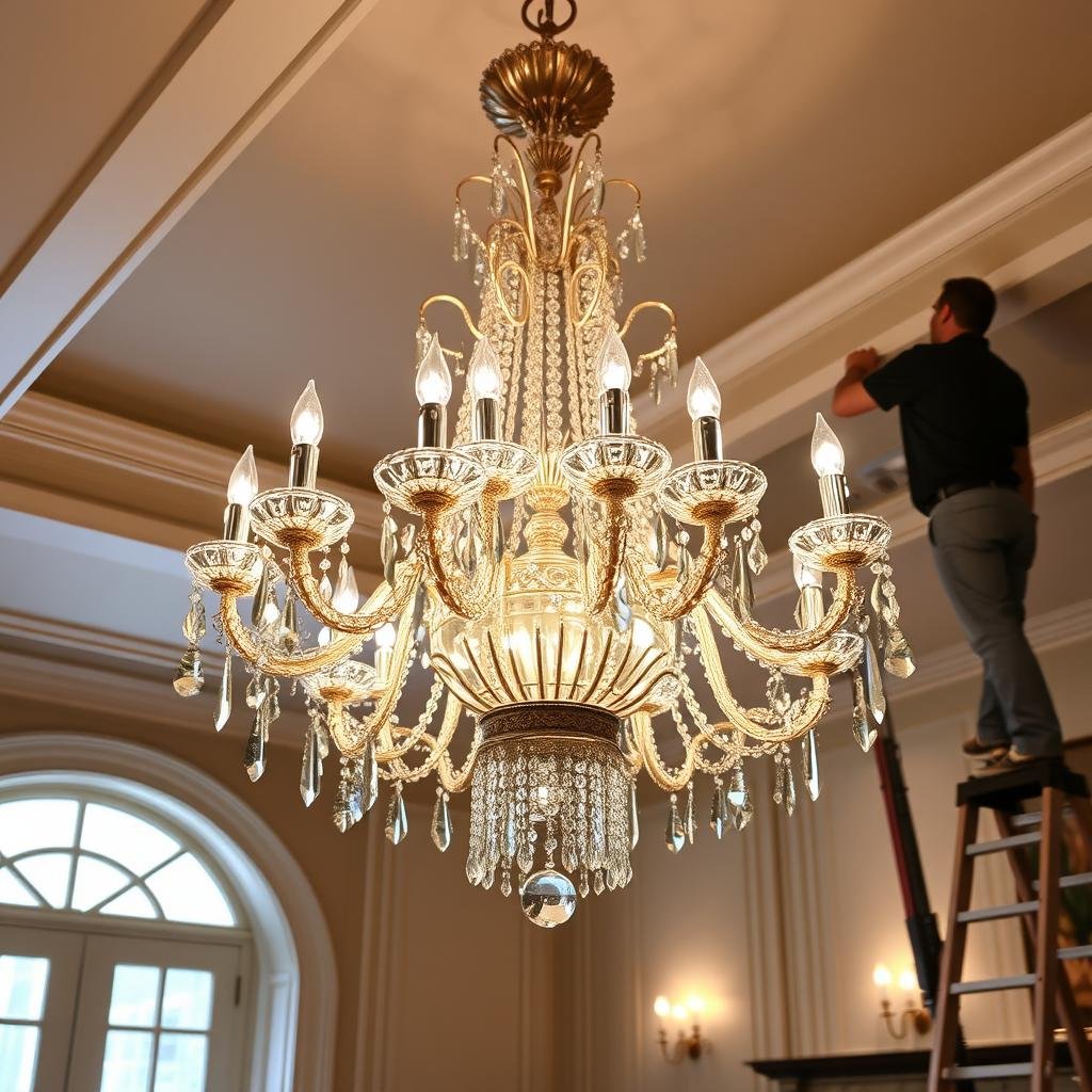 chandelier installation