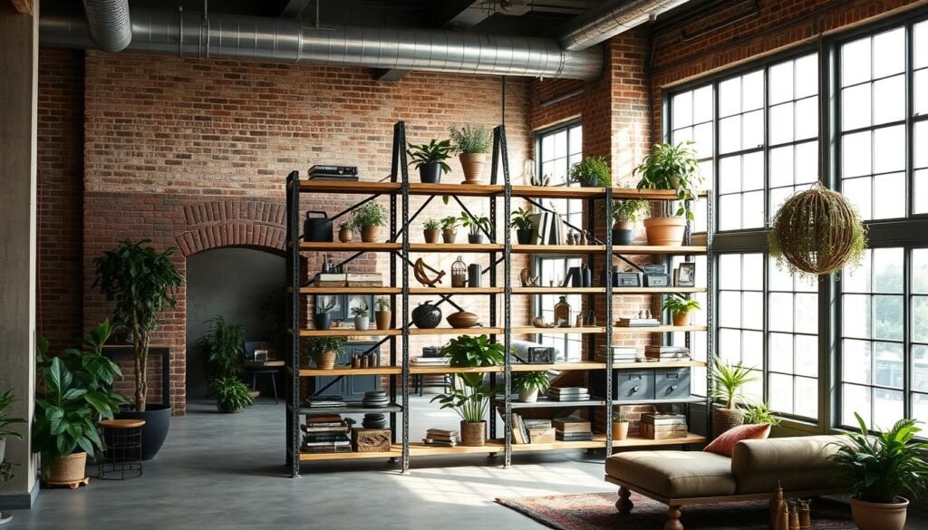 industrial open shelves