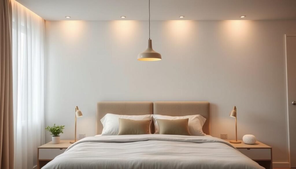 modern minimalist bedroom lighting