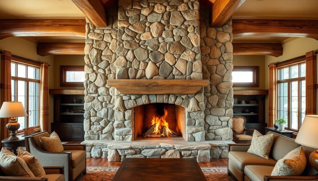 stone fireplace design