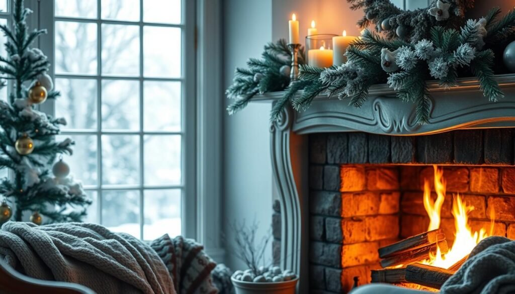 winter fireplace