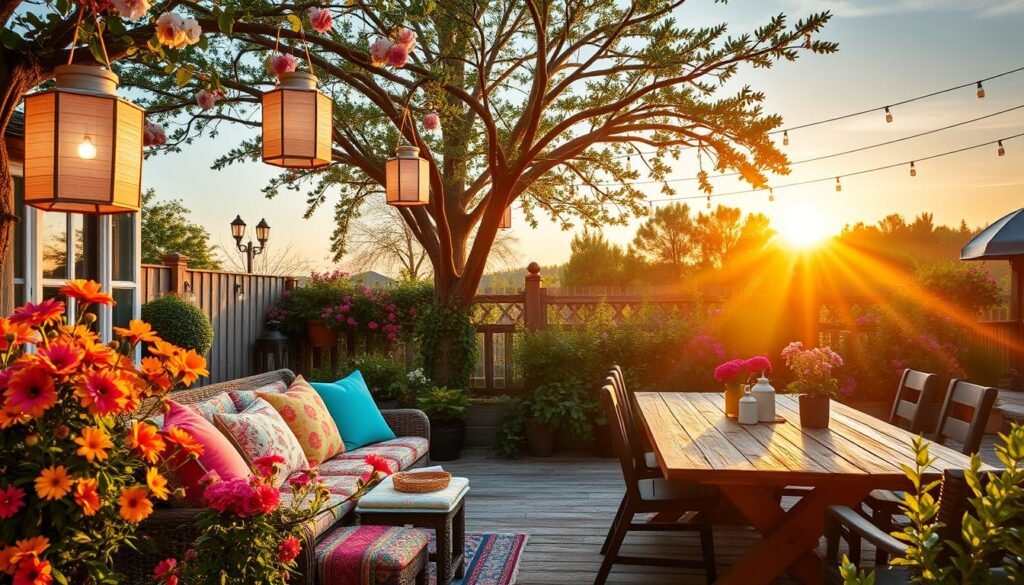 spring-inspired outdoor living space